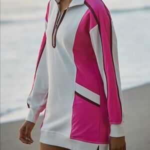 Anthropologie Daily Practice Pink and White Mini Dress